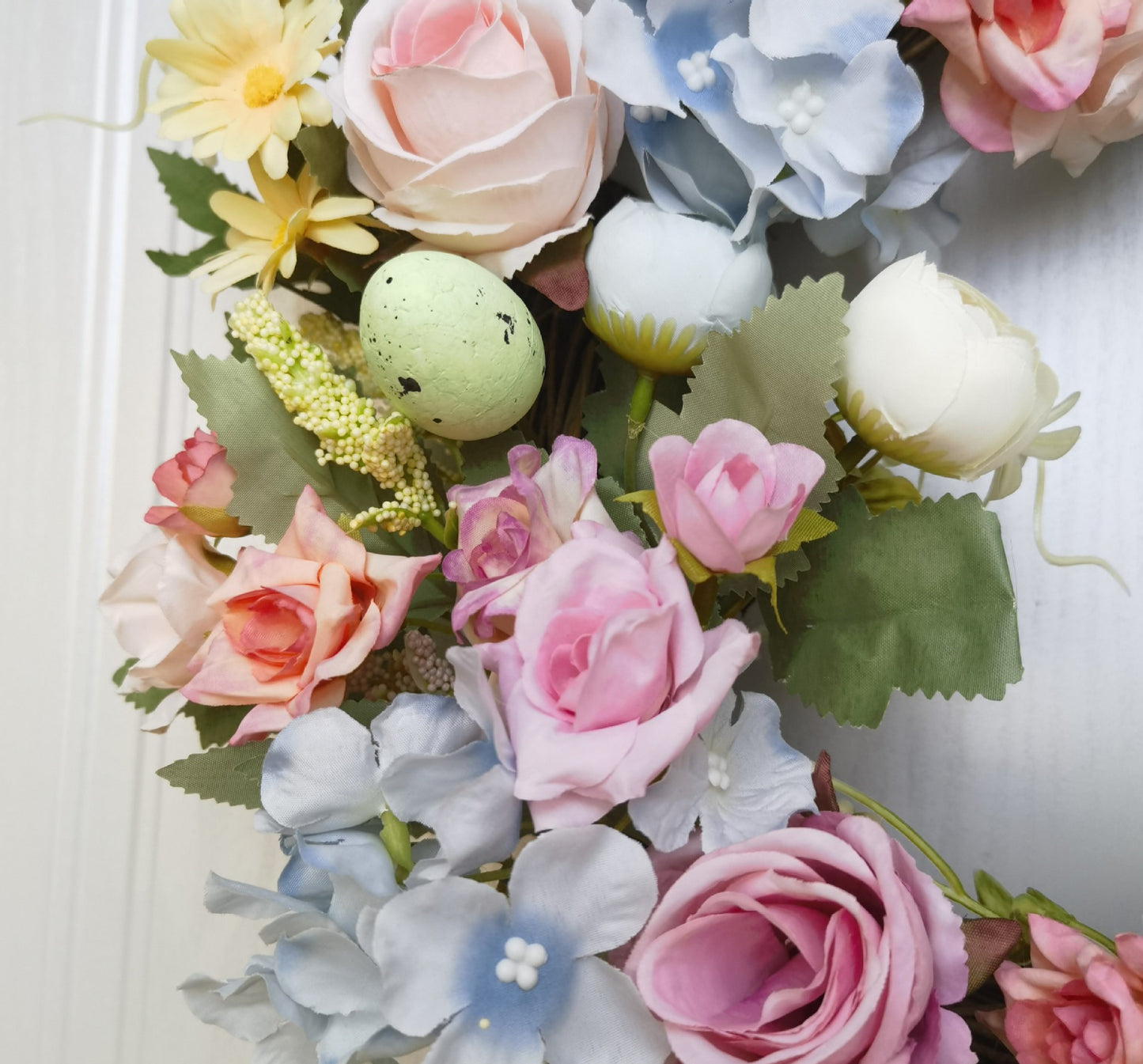 Valentine Easter Rose Tea Bag Hydrangea Wreath