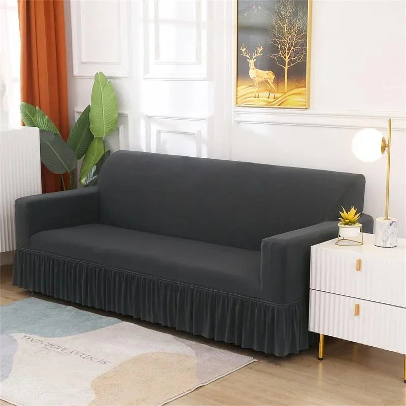 Spandex Sofa Cover with Skirt- 1 Seater