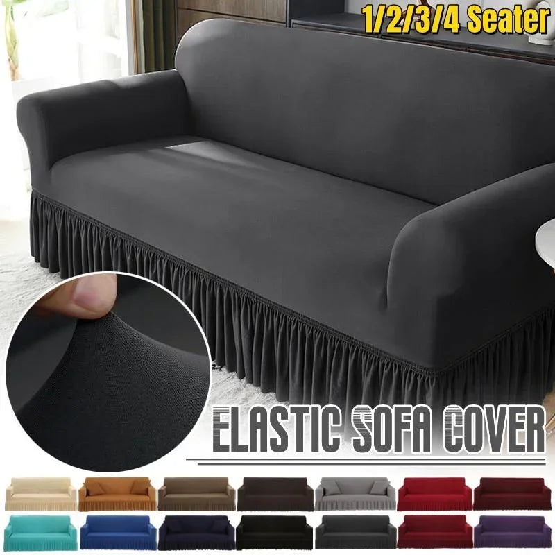 Spandex Sofa Cover with Skirt- 1 Seater