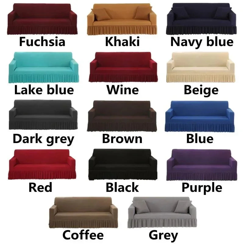 Spandex Sofa Cover with Skirt- 1 Seater