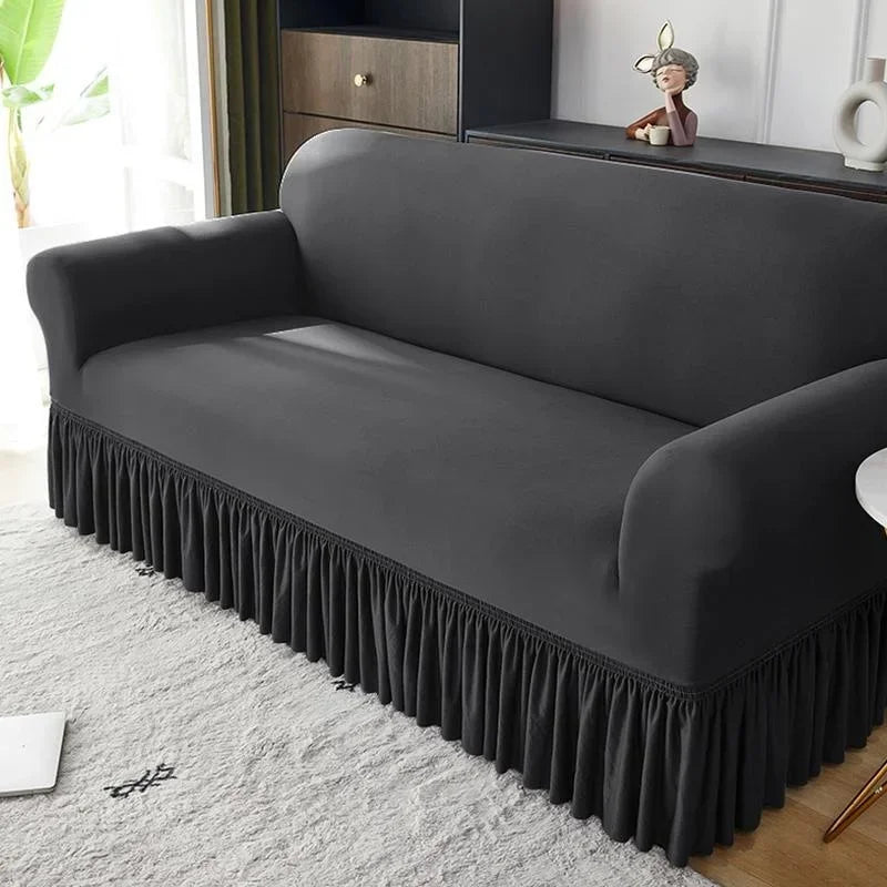 Spandex Sofa Cover with Skirt- 1 Seater